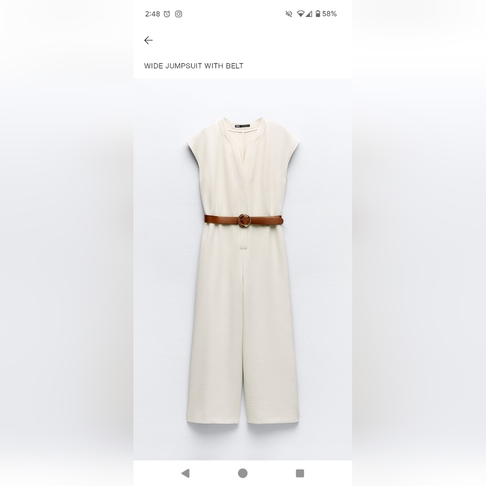 Zara wide leg jump suit with belt